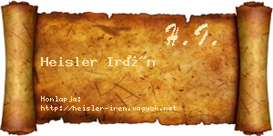 Heisler Irén névjegykártya